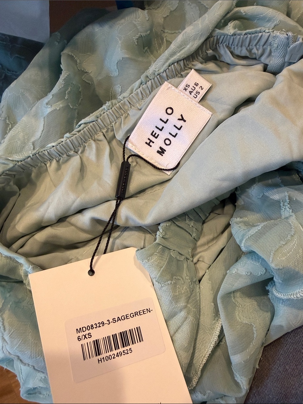 Hello Molly Strapless Tiered Maxi Dress in Sage Green - Picture 3 of 3
